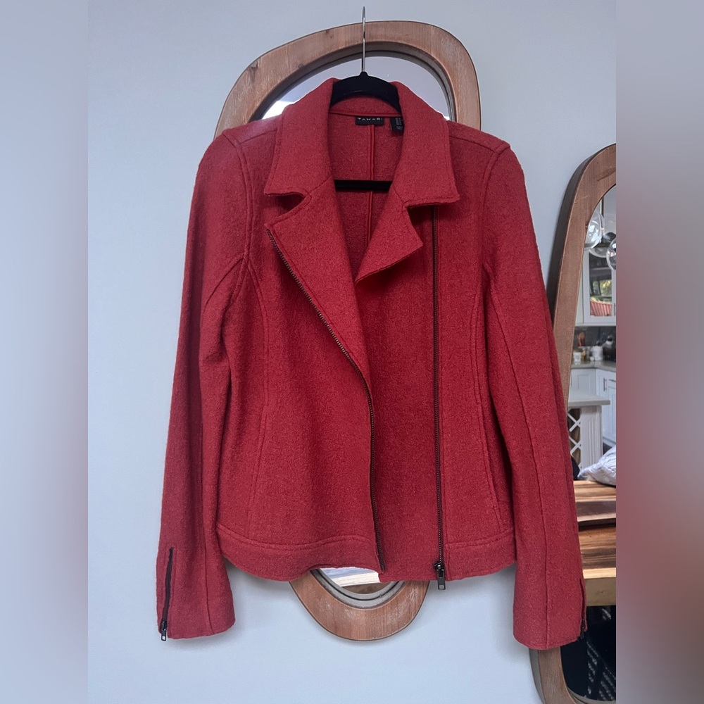 Tahari Wool Blend Moto Jacket / Blazer